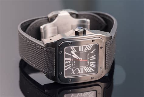 cartier santos 100 carbon watch|cartier watch santos 100 price.